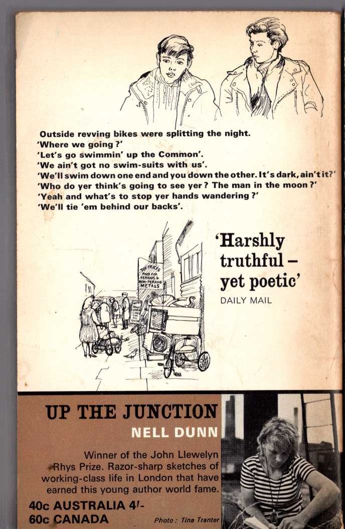 Nell Dunn  UP THE JUNCTION magnified rear book cover image