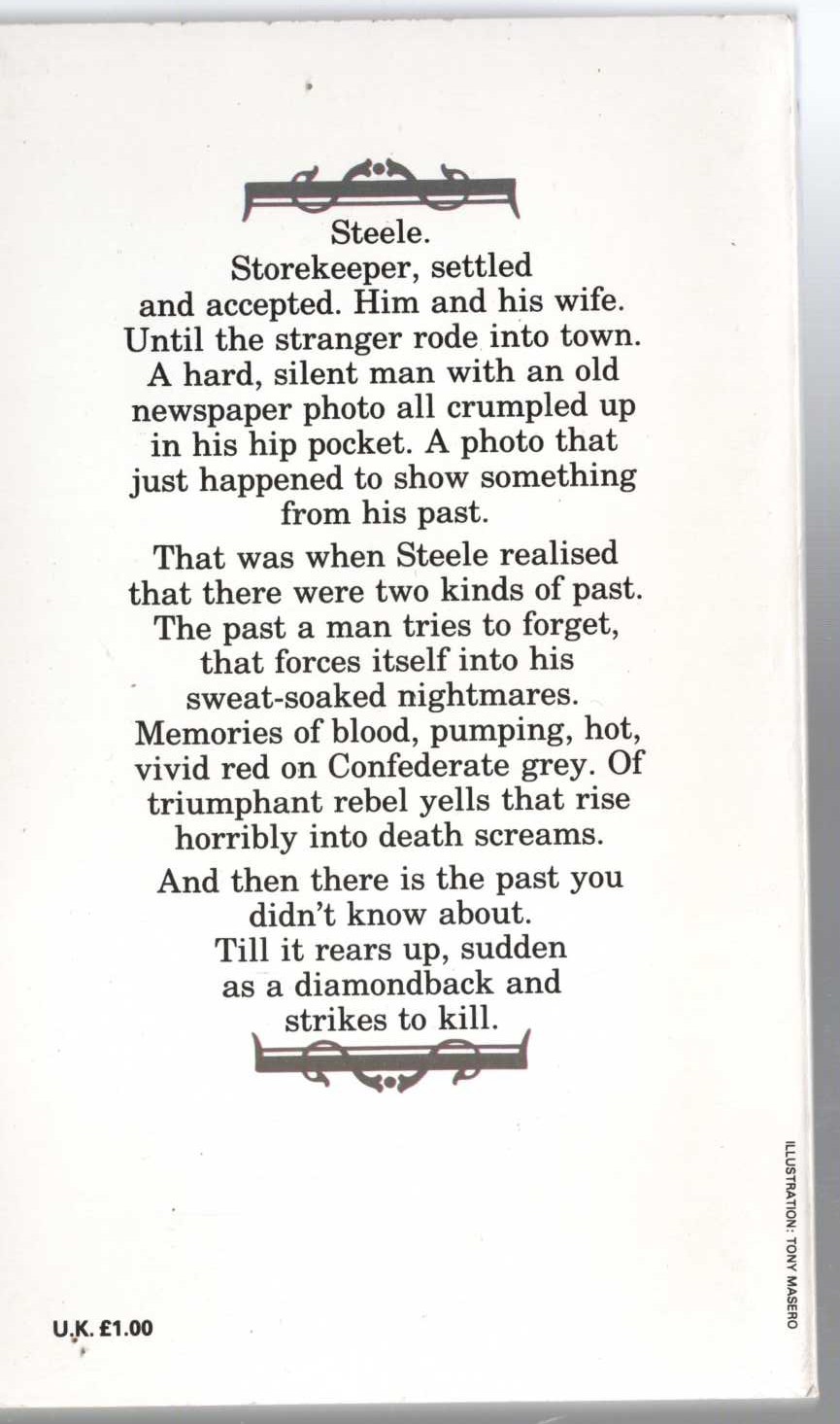 George G. Gilman  ADAM STEELE 28: STEELE'S WAR: TH STRANGER magnified rear book cover image