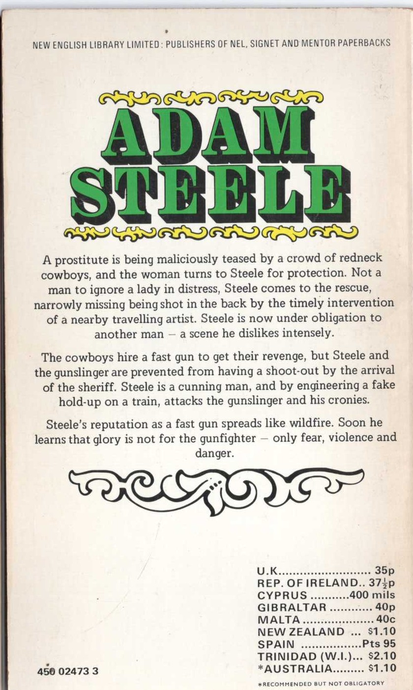 George G. Gilman  ADAM STEELE 6: THE KILLING ART magnified rear book cover image