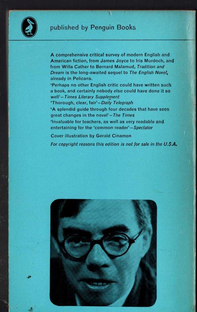 Walter Allen  TRADITION AND DREAM magnified rear book cover image