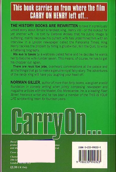 Norman Giller  CARRY ON HENRY magnified rear book cover image
