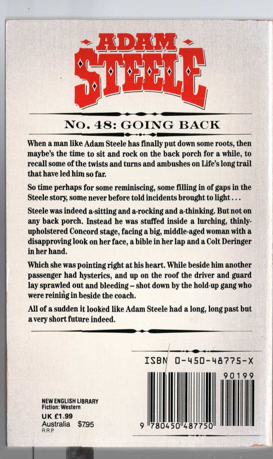 George G. Gilman  ADAM STEELE 48: GOING BACK magnified rear book cover image