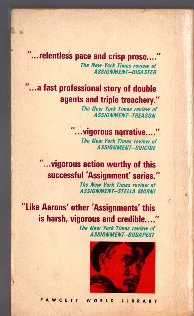 Edward S. Aarons  ASSIGNMENT MADELEINE magnified rear book cover image