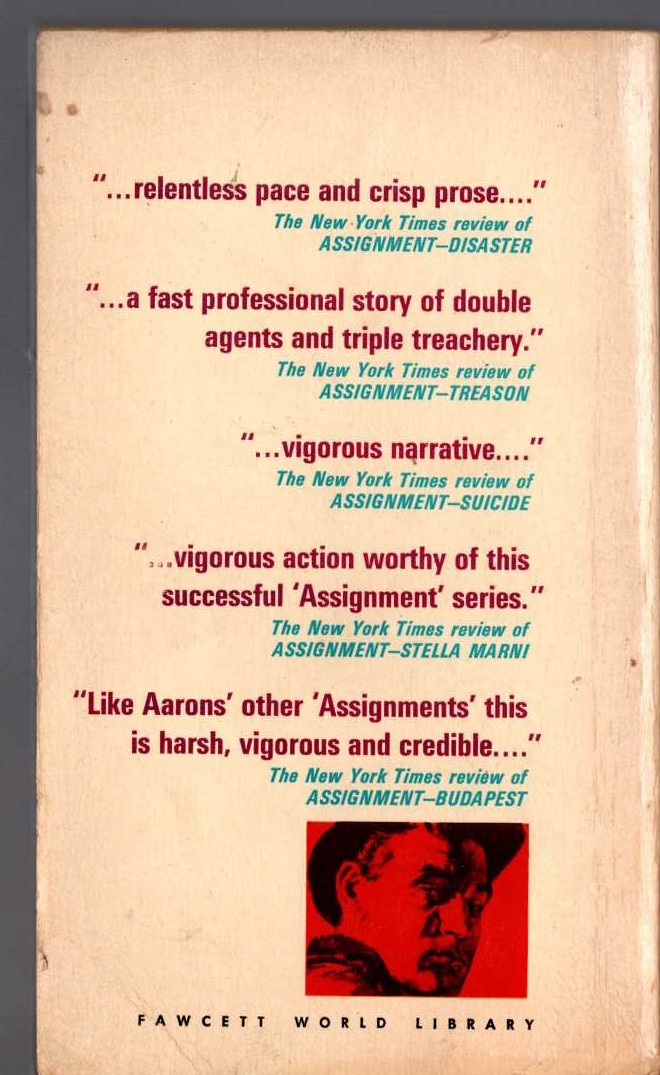 Edward S. Aarons  ASSIGNMENT MADELEINE magnified rear book cover image
