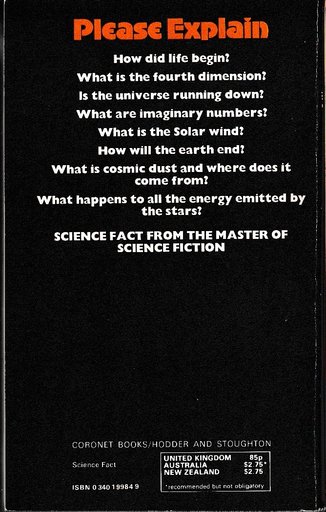 Isaac Asimov (Non-fiction) PLEASE EXPLAIN magnified rear book cover image