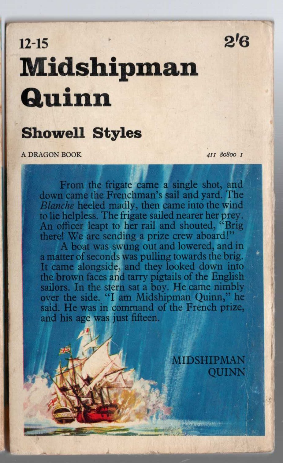 Showell Styles  MIDSHIPMAN QUINN magnified rear book cover image