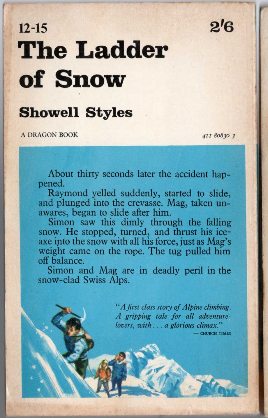 Showell Styles  THE LADDER OF SNOW magnified rear book cover image