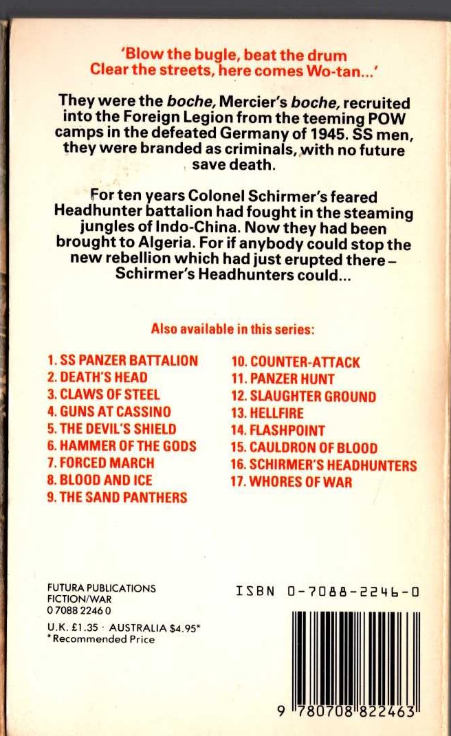 Leo Kessler  SCHIRMER'S DEATH LEGION magnified rear book cover image