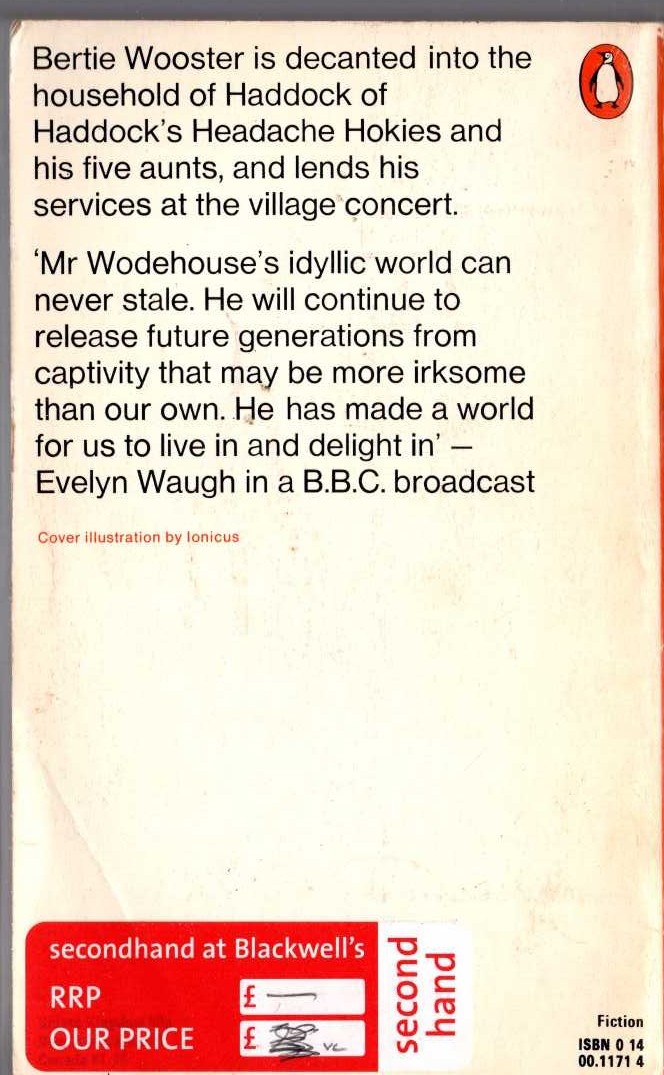 P.G. Wodehouse  THE MATING SEASON magnified rear book cover image