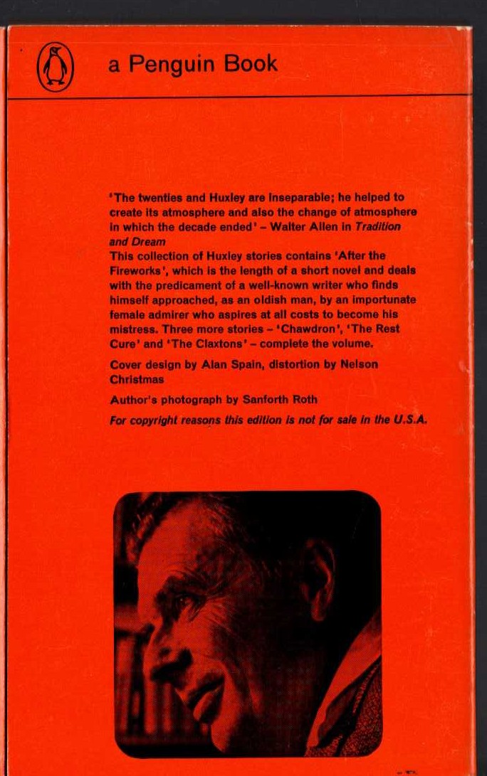 Aldous Huxley  BRIEF CANDLES magnified rear book cover image