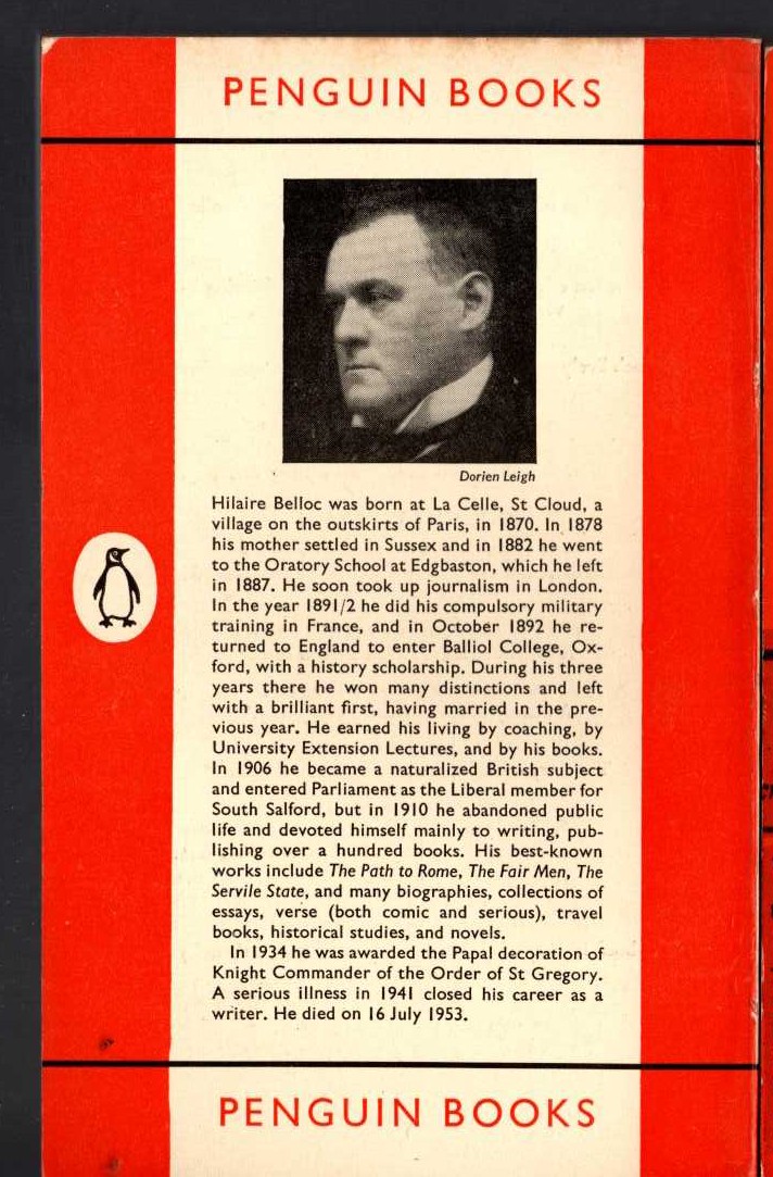 Hilaire Belloc  THE CRUISE OF THE 'NONA' magnified rear book cover image