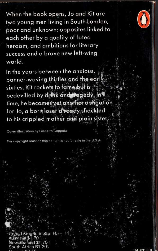 Pamela Hansford Johnson  THE SURVIVAL OF THE FITTEST magnified rear book cover image
