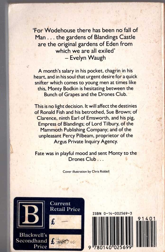 P.G. Wodehouse  HEAVY WEATHER magnified rear book cover image