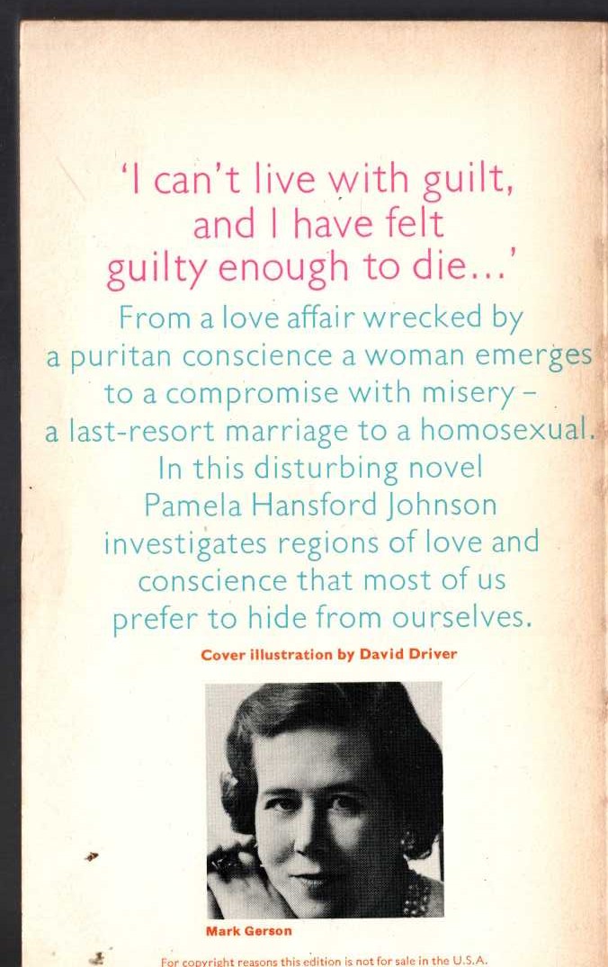 Pamela Hansford Johnson  THE LAST RESORT magnified rear book cover image