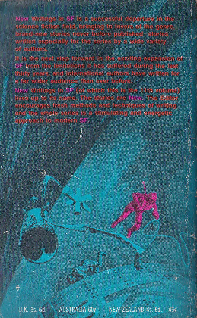 John Carnell (Edits) NEW WRITINGS IN SF-11 magnified rear book cover image