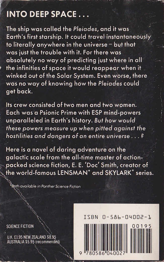 E.E.'Doc' Smith  THE GALAXY PRIMES magnified rear book cover image