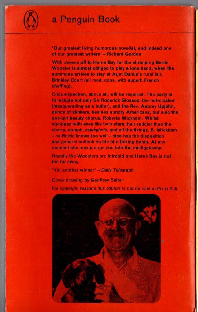 P.G. Wodehouse  JEEVES IN THE OFFING magnified rear book cover image