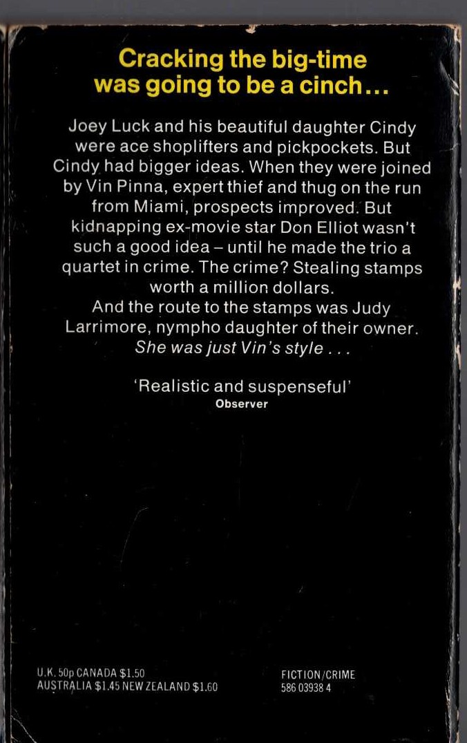 James Hadley Chase  YOU'RE DEAD WITHOUT MONEY magnified rear book cover image