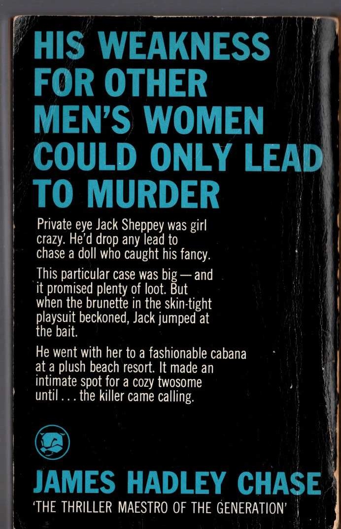 James Hadley Chase  THE GUILTY ARE AFRAID magnified rear book cover image