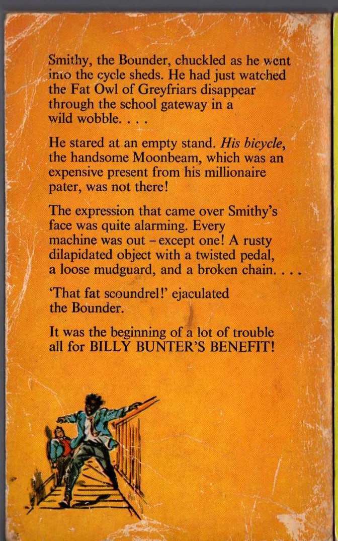Frank Richards  BILLY BUNTER'S BENEFIT magnified rear book cover image
