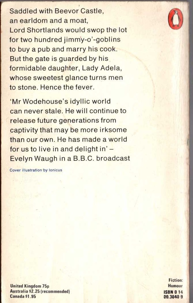 P.G. Wodehouse  SPRING FEVER magnified rear book cover image