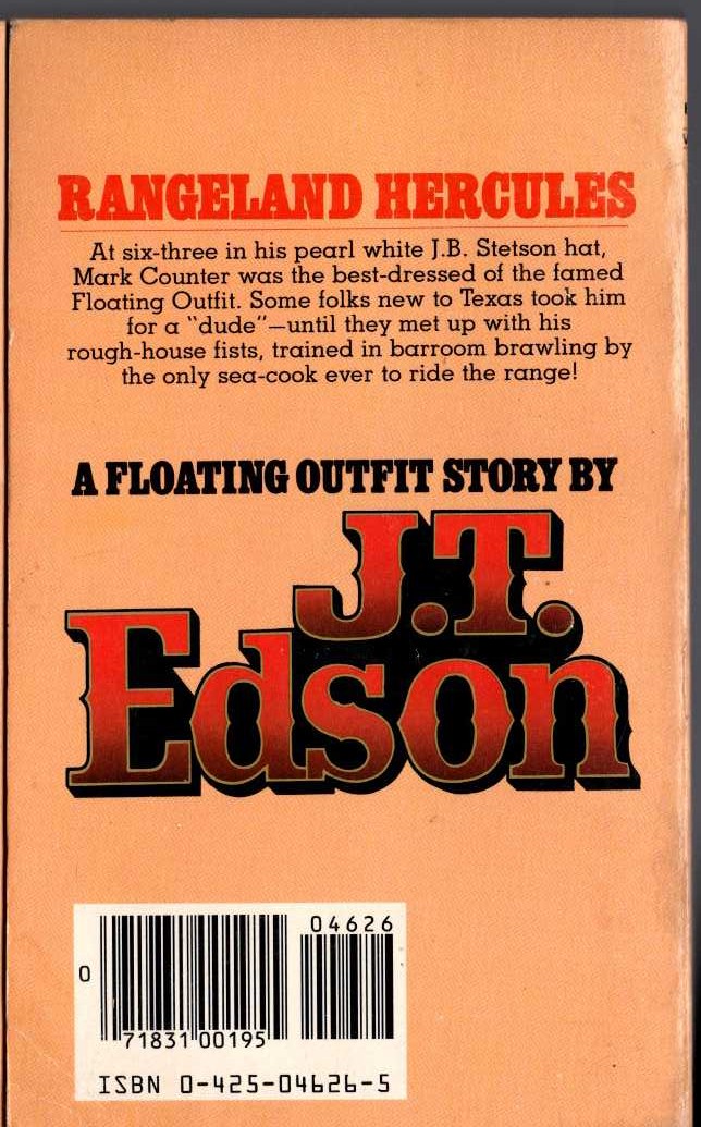 J.T. Edson  RANGELAND HERCULES magnified rear book cover image