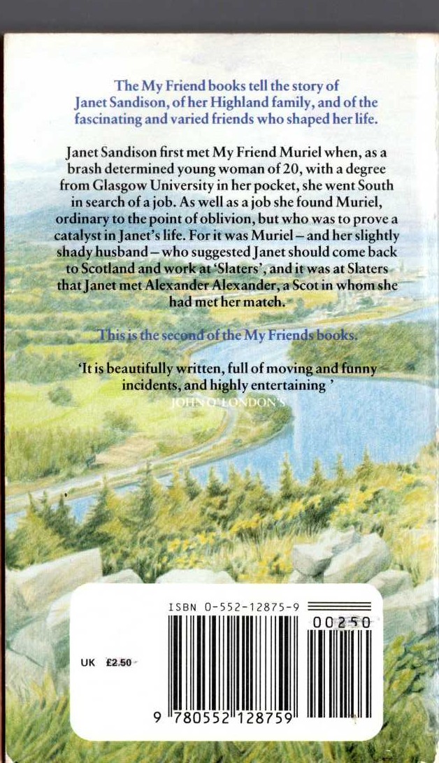 Jane Duncan  MY FRIEND MURIEL magnified rear book cover image