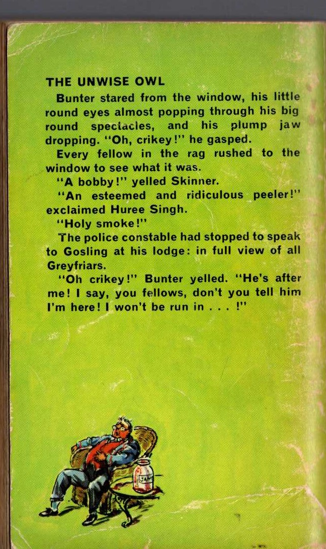 Frank Richards  BILLY BUNTER OF GREYFRIARS SCHOOL magnified rear book cover image