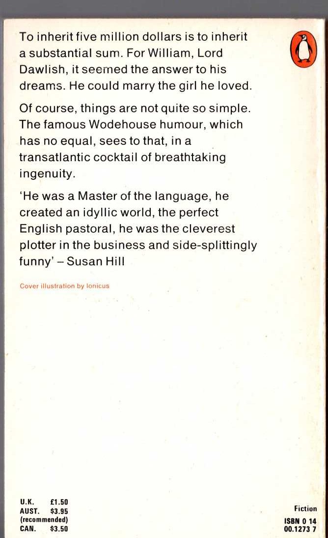 P.G. Wodehouse  UNEASY MONEY magnified rear book cover image