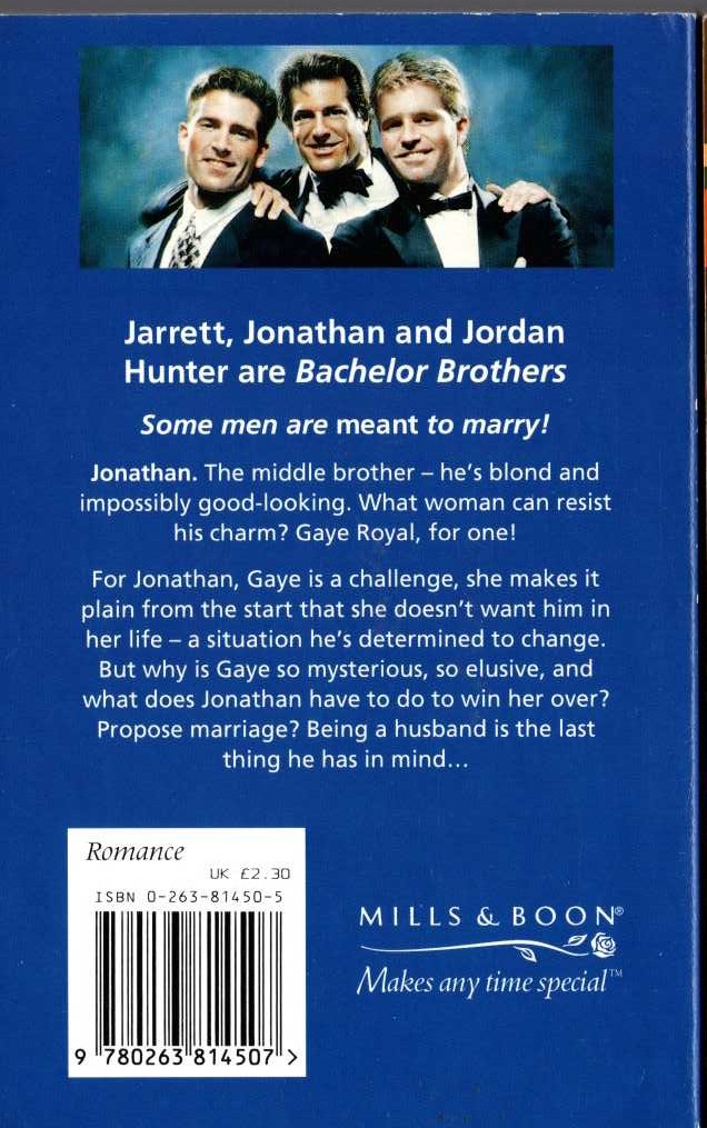 Carole Mortimer  TO BE A HUSBAND magnified rear book cover image