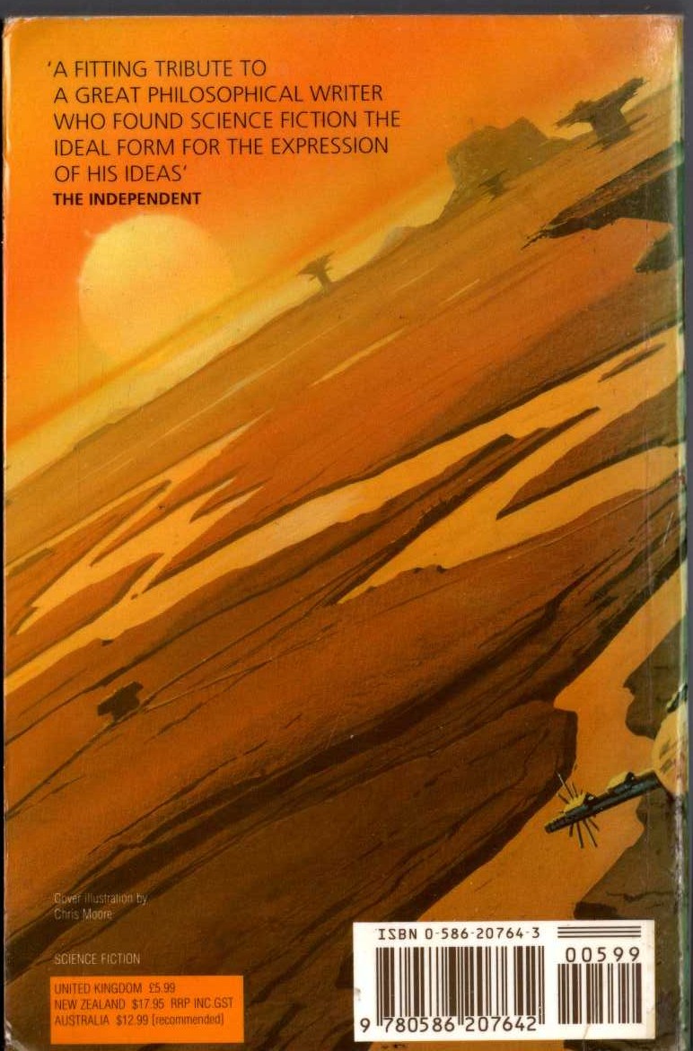 Philip K. Dick  BEYOND LIES THE WUB magnified rear book cover image