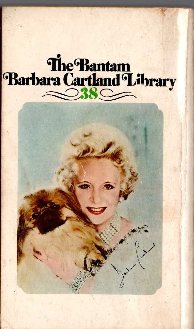 Barbara Cartland  THE GOLDEN ILLUSION magnified rear book cover image