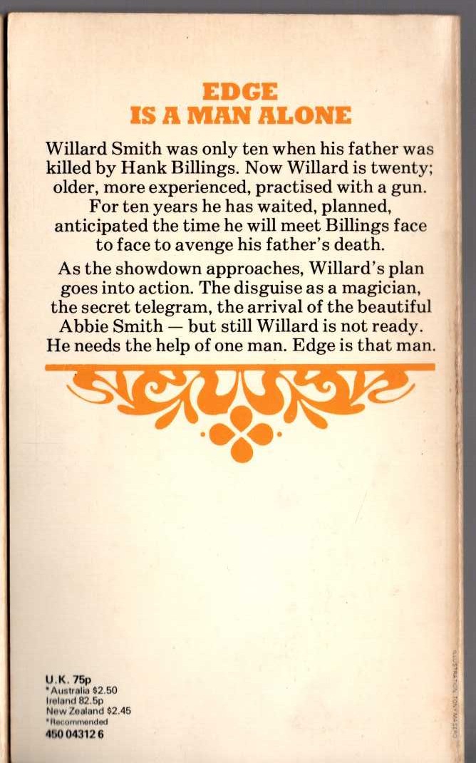 George G. Gilman  EDGE 32: THE FRIGHTENED GUN magnified rear book cover image