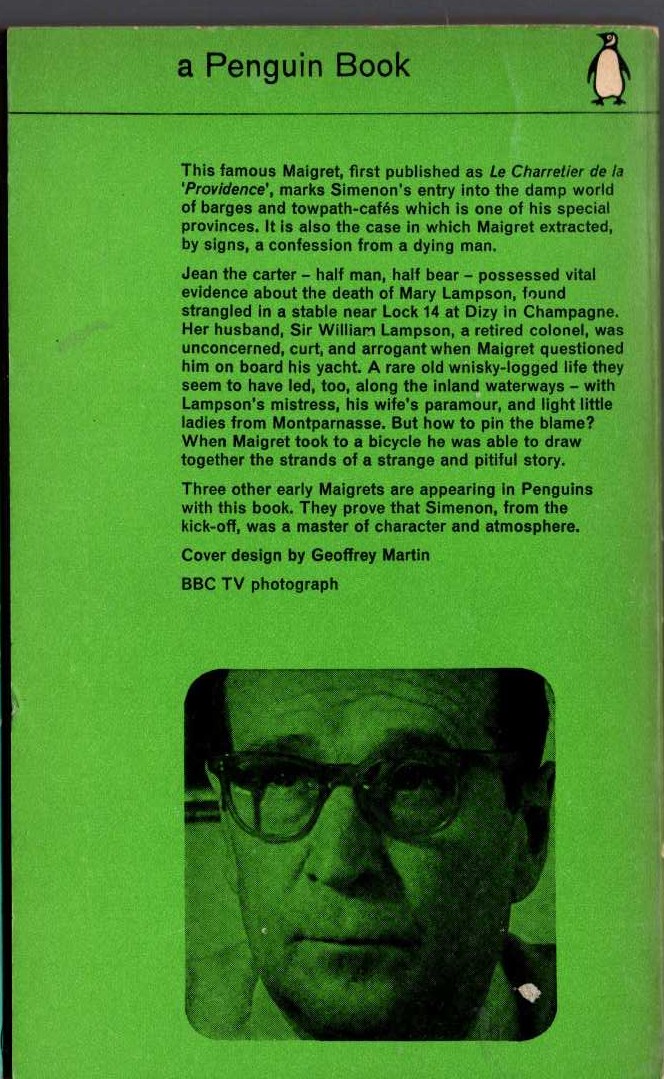 Georges Simenon  MAIGRET MEETS A MILORD magnified rear book cover image