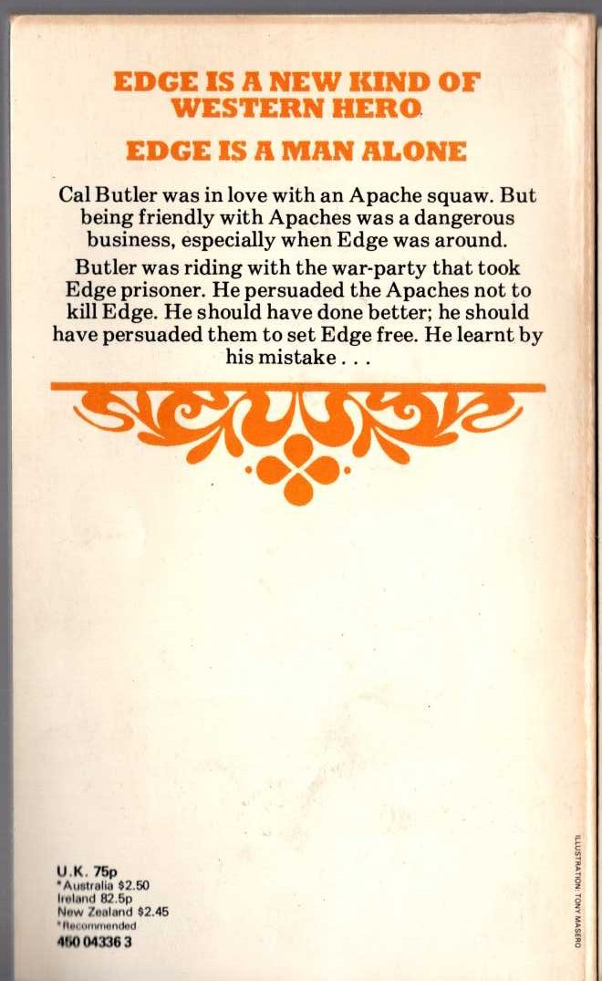 George G. Gilman  EDGE 33: THE HATED magnified rear book cover image
