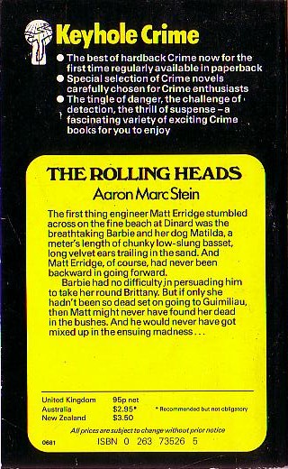 Aaron Marc Stein  THE ROLLING HEADS magnified rear book cover image