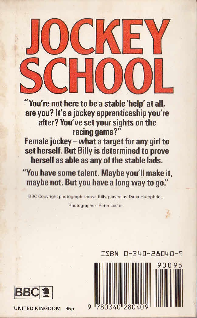 Michael Feeney Callan  JOCKEY SCHOOL (BBC TV) magnified rear book cover image