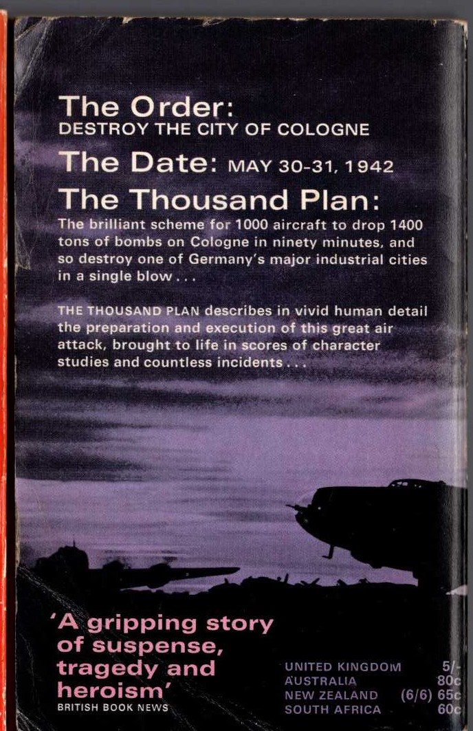 Ralph Barker  THE THOUSAND PLAN magnified rear book cover image