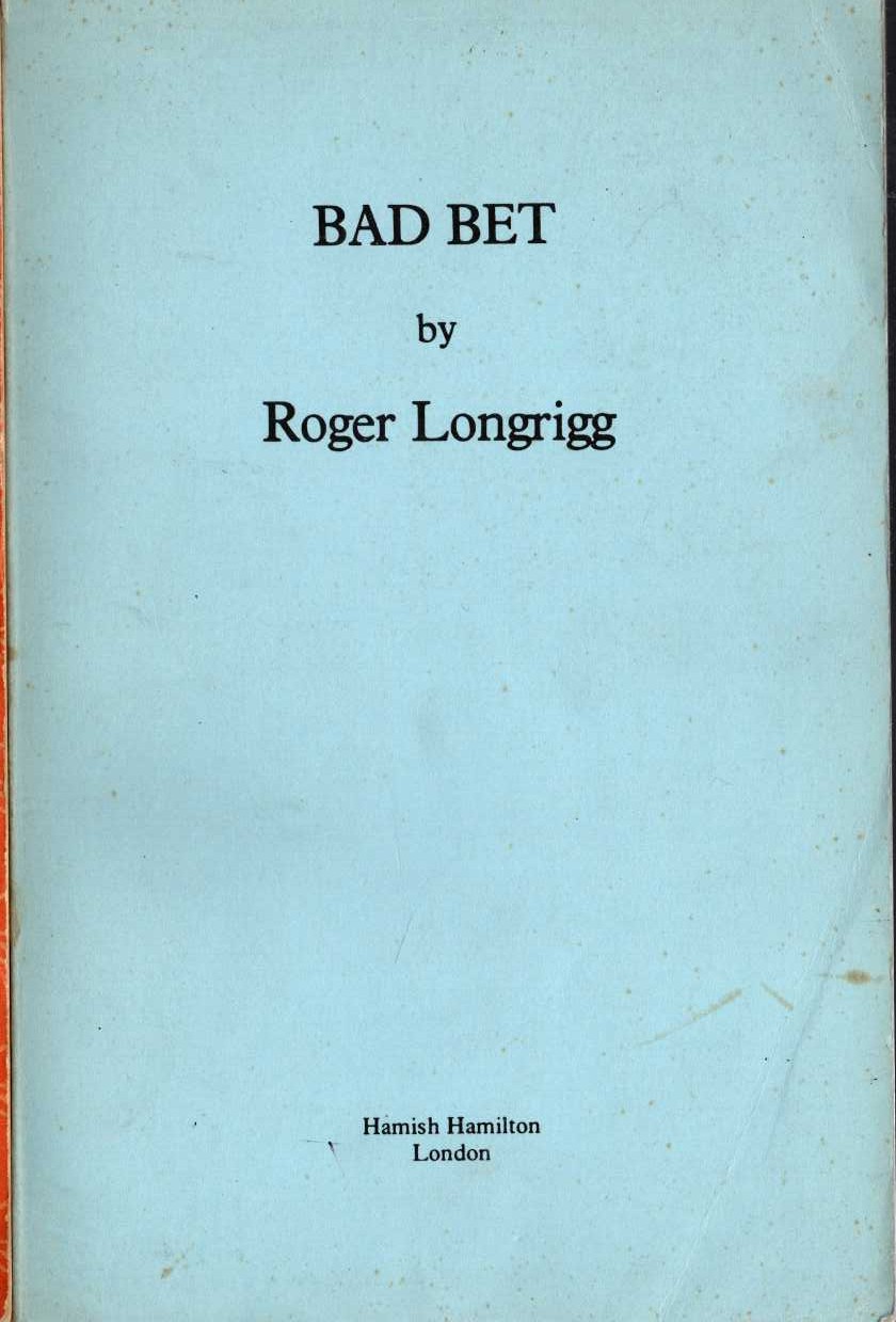 BAD BET front book cover image