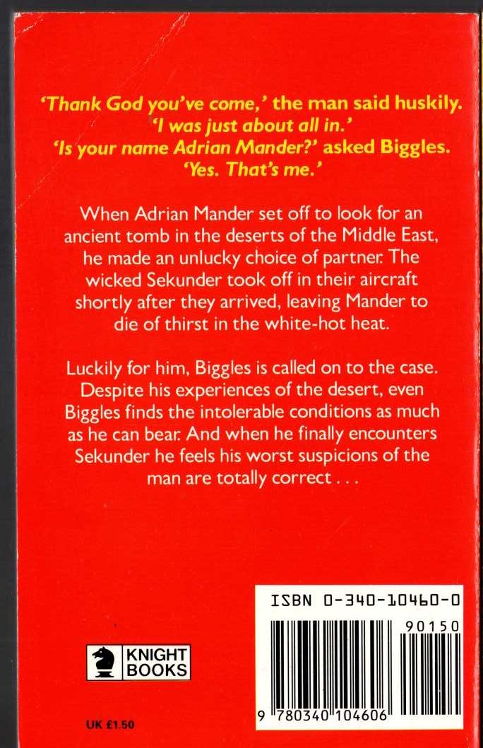 Captain W.E. Johns  BIGGLES AND THE PLOT THAT FAILED magnified rear book cover image