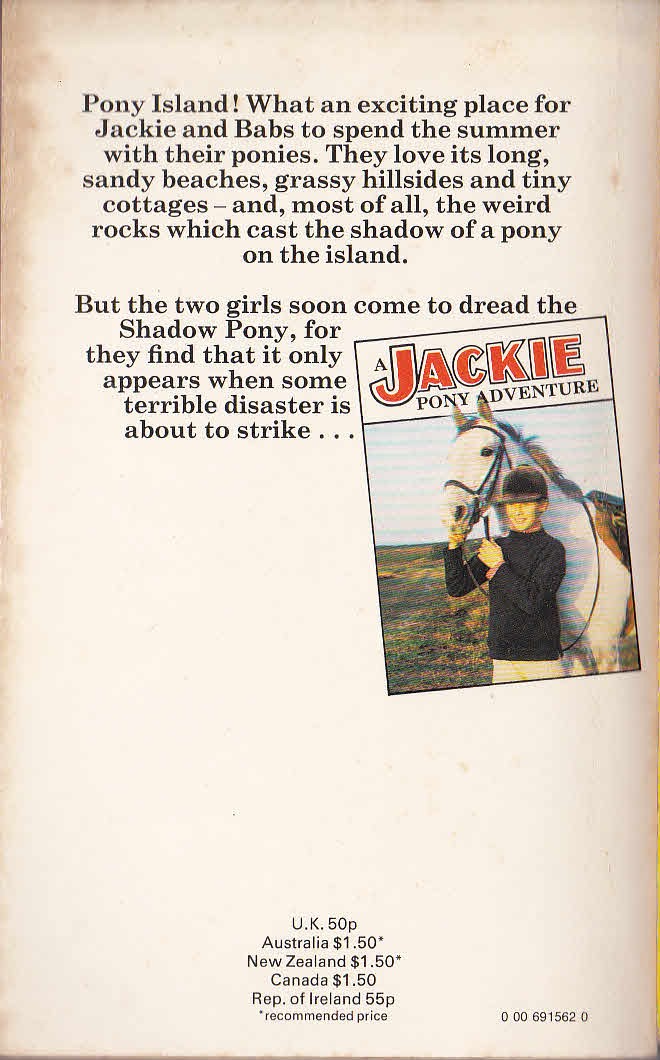 Judith M. Berrisford  JACKIE ON PONY ISLAND magnified rear book cover image