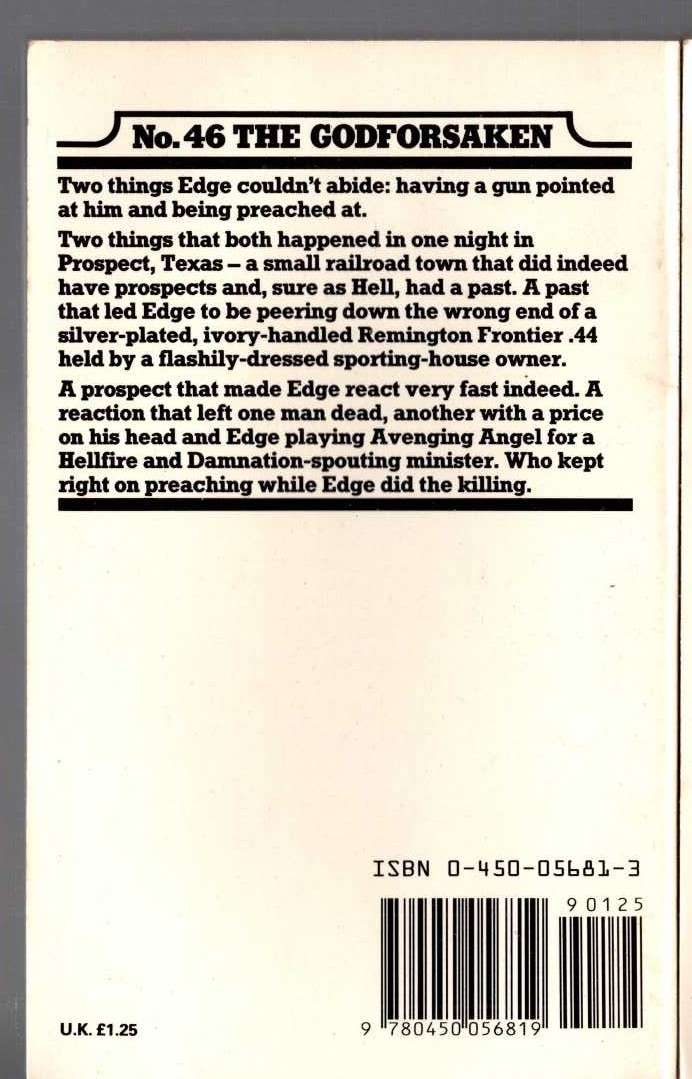 George G. Gilman  EDGE 46: THE GODFORSAKEN magnified rear book cover image