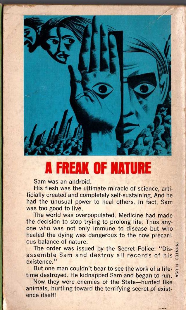 Dean R. Koontz  ANTI-MAN magnified rear book cover image