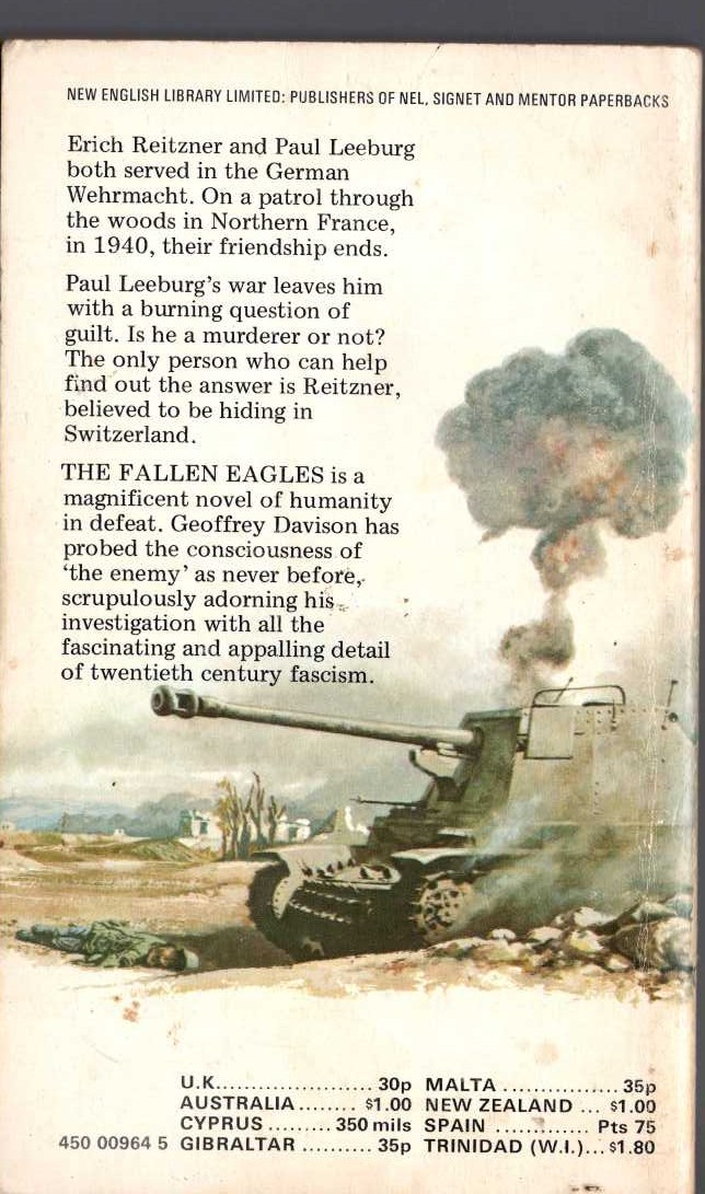 Geoffrey Davison  THE FALLEN EAGLES magnified rear book cover image