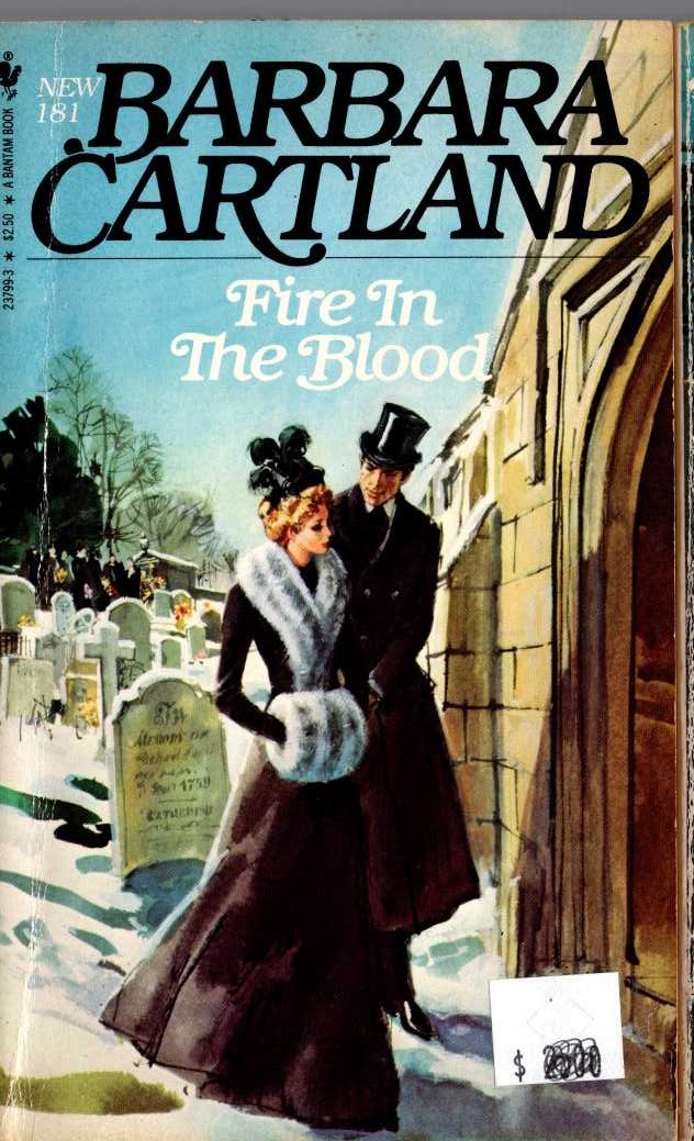 Barbara Cartland  FIRE IN THE BLOOD front book cover image