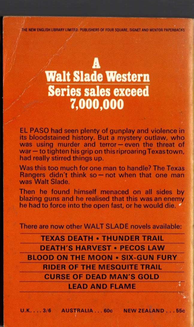 Bradford Scott  THE BORDER TERROR magnified rear book cover image