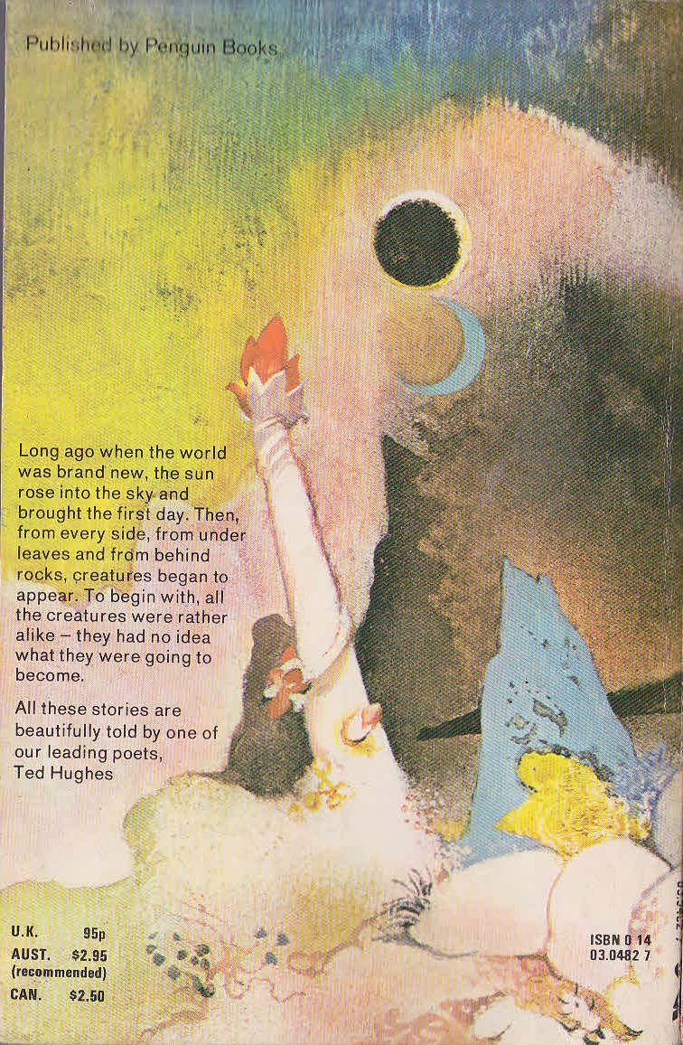 Ted Hughes  HOW THE WHALE BECAME and Other Stories magnified rear book cover image