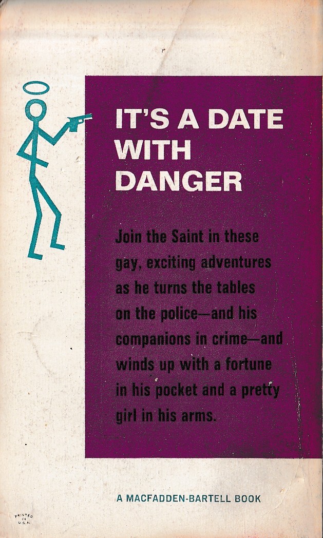 Leslie Charteris  SAINT ERRANT magnified rear book cover image