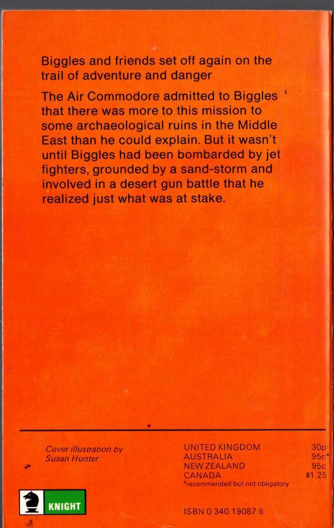 Captain W.E. Johns  BIGGLES' SPECIAL CASE magnified rear book cover image