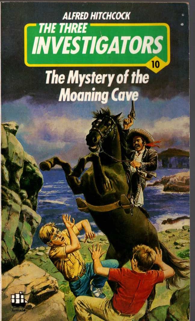 Alfred Hitchcock (introduces_The_Three_Investigators) THE MYSTERY OF THE MOANING CAVE front book cover image